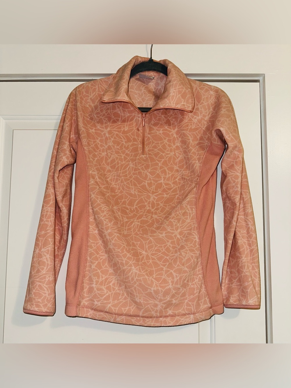 Columbia Pink Floral Quarter Zip Fleece Pullover